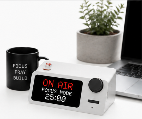 Focus. Pray. Build. — on-air focus timer